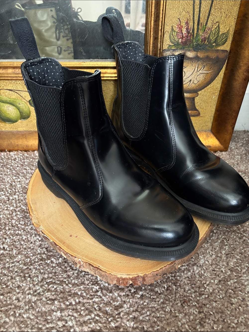 Dr Martens Black Flora Chelsea Boots